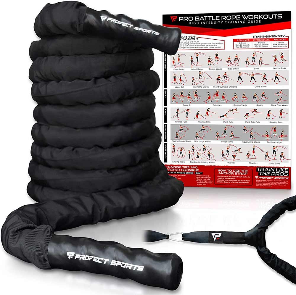 Profect Battle Ropes with Anchor Strap kit