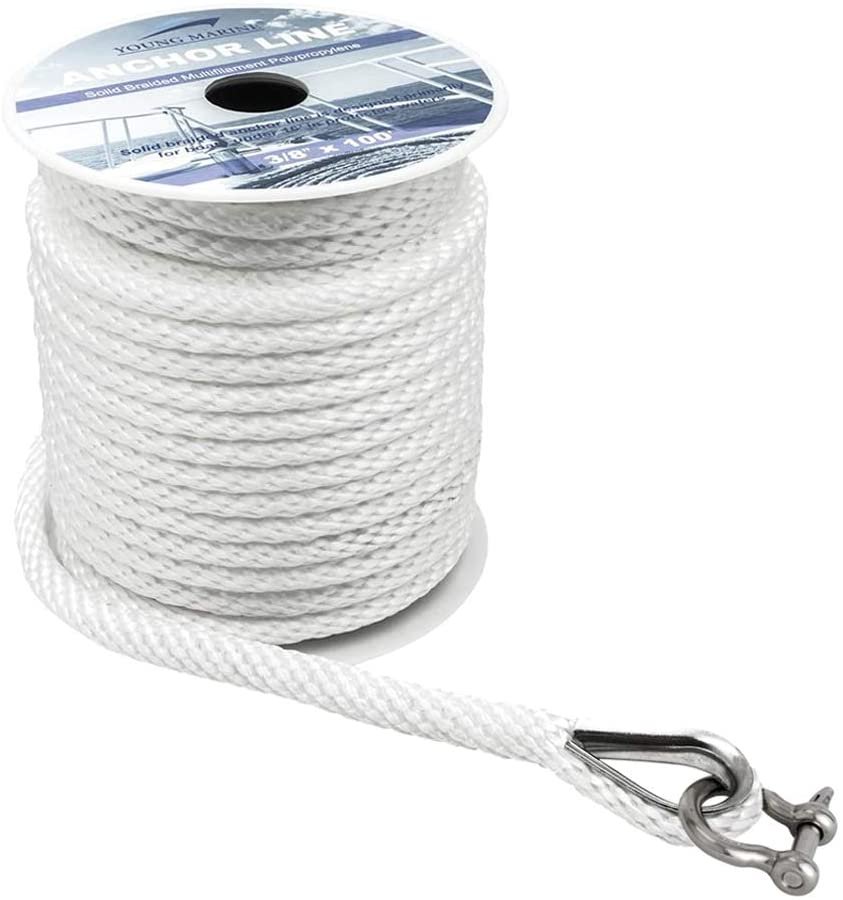 YOUNG MARINE Premium Solid Braid MFP Anchor Line Braided Anchor Rope/Line - Best Anchor Rope