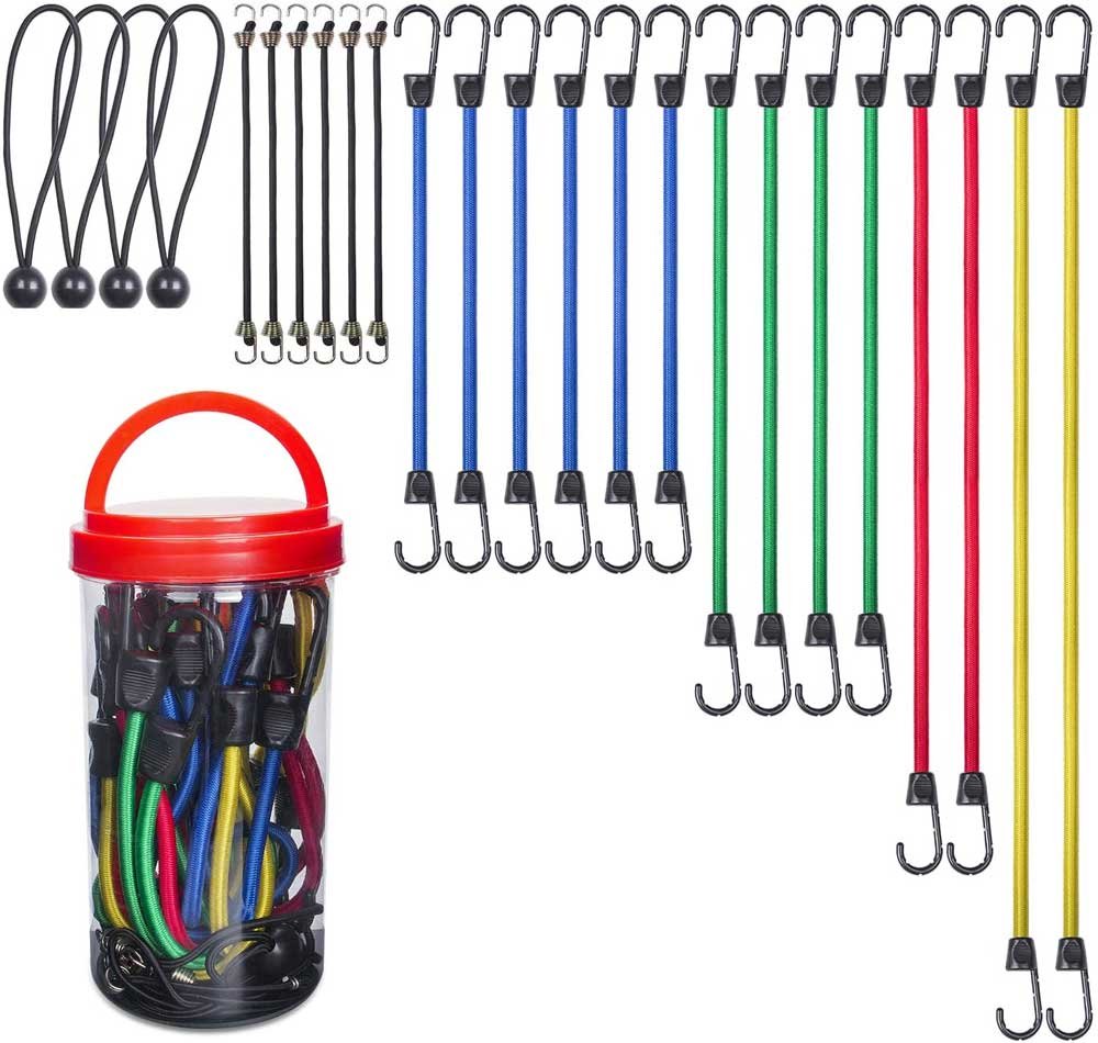 EFFICERE 24-Piece Premium Bungee Cord Assortment